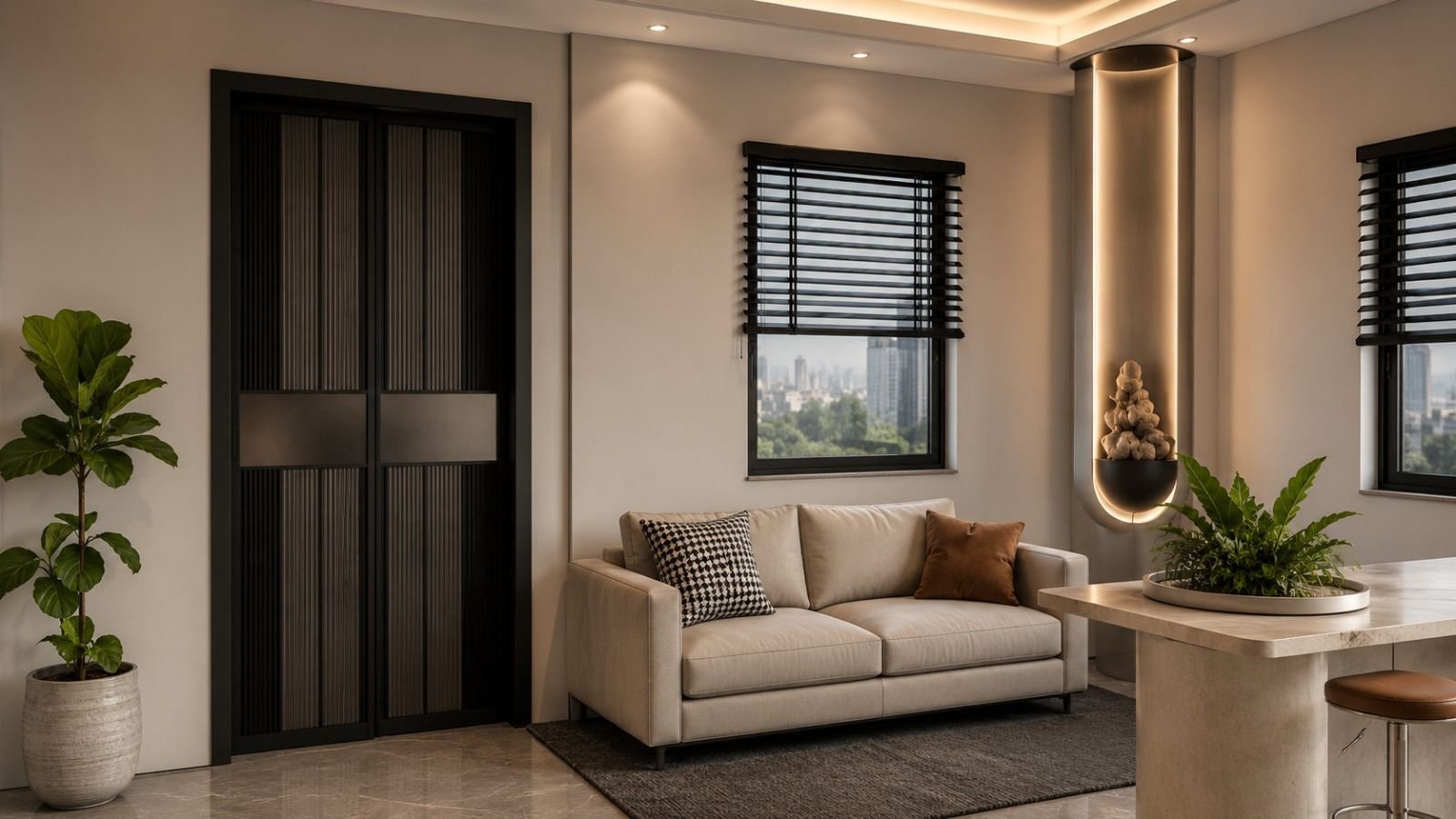 Office reception and lounge interior by Vastva Studio