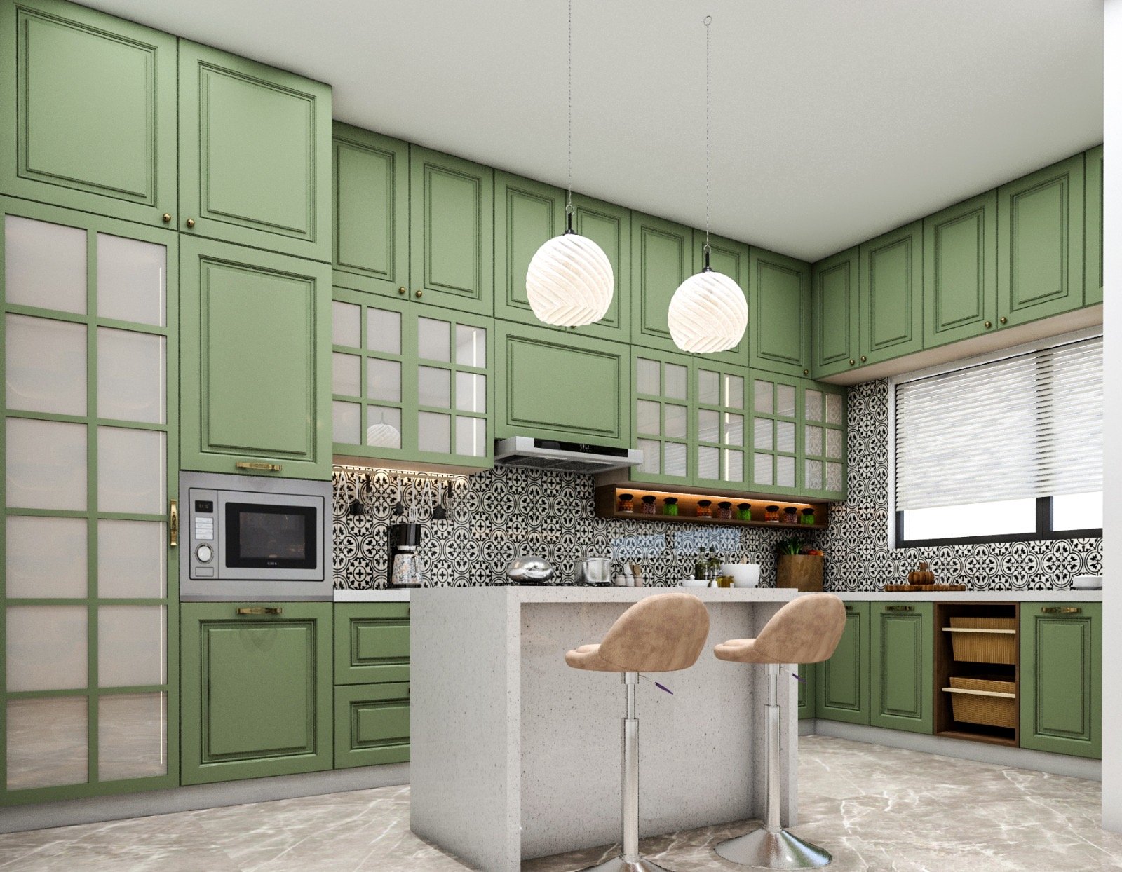 Raipur client home: kitchen, bedroom and living room interiors visual reference